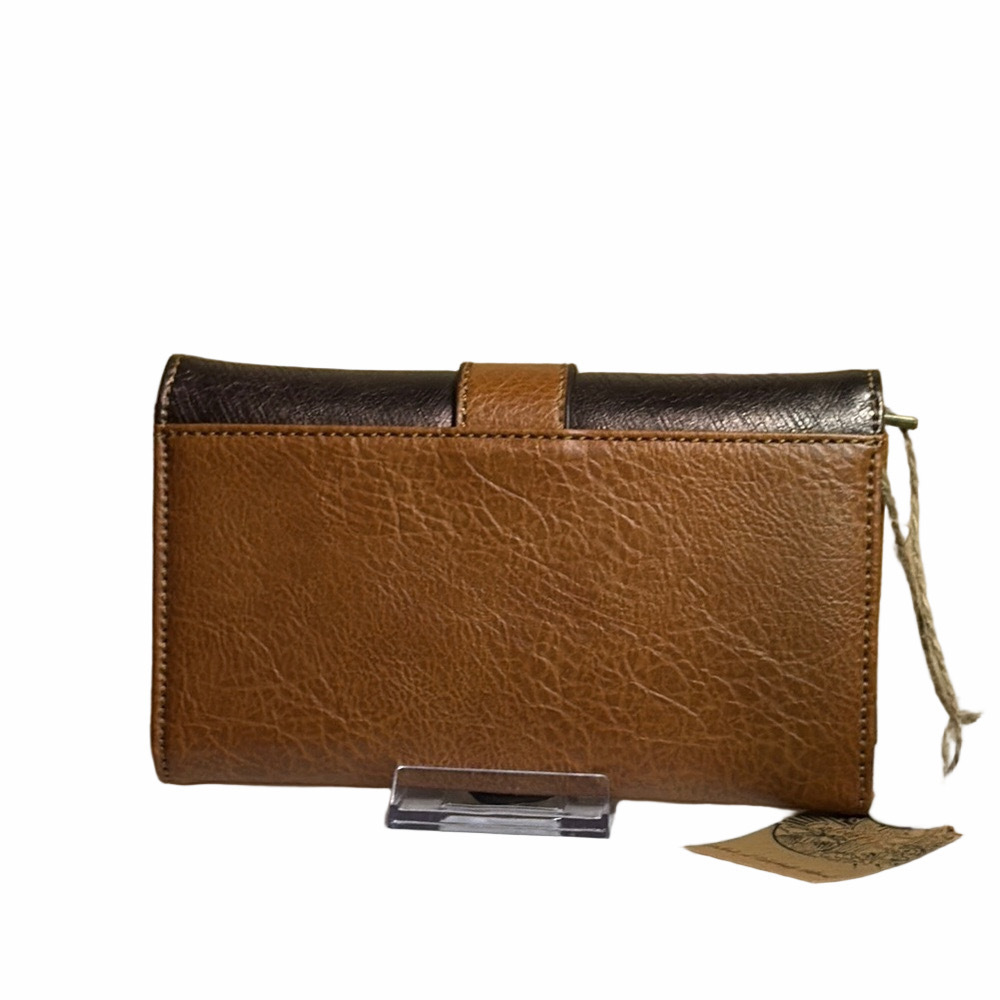 Catchfly Brown Metallic Large Flap Wallet NWT - Picture 4 of 9